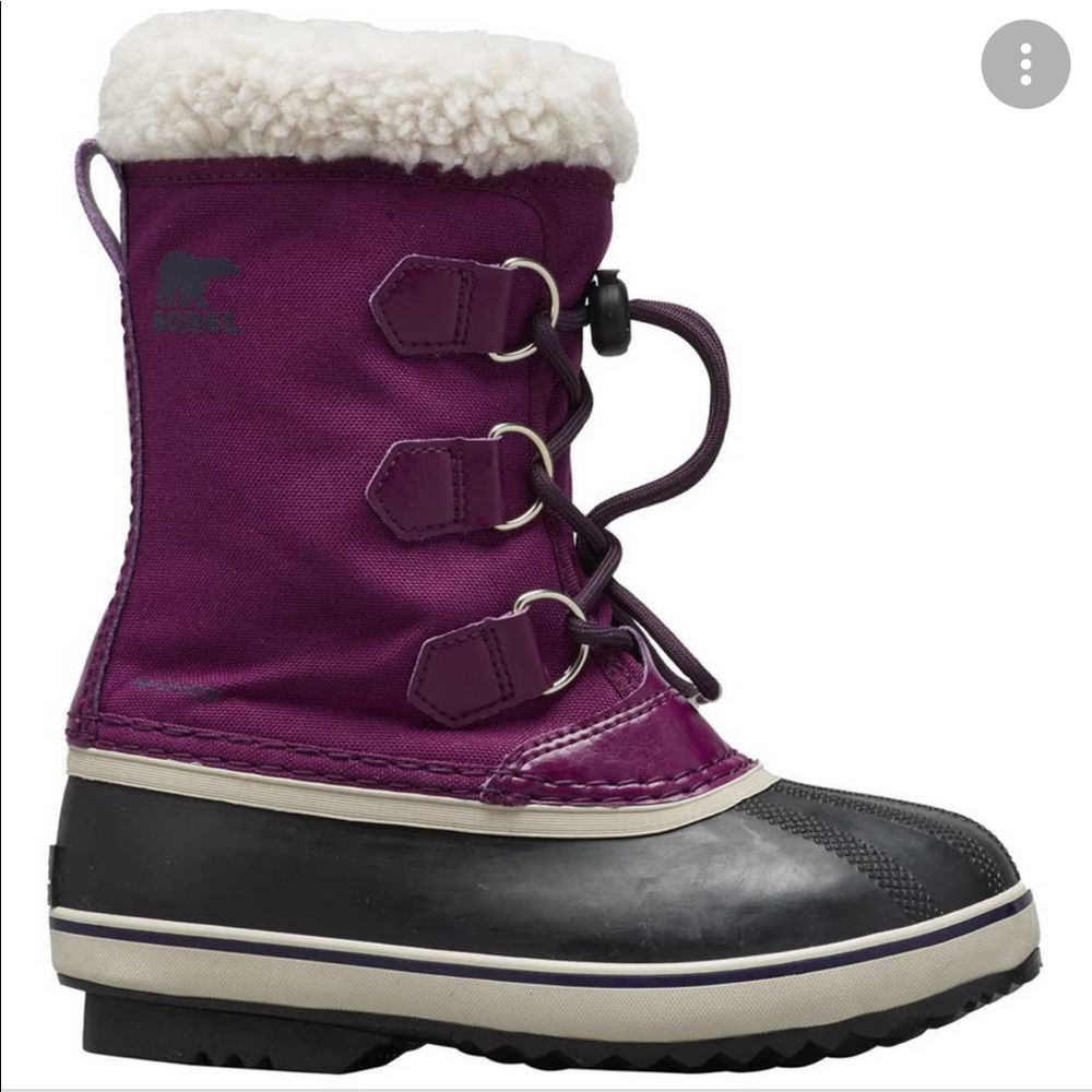 Sorel snow Yoot Pack Nylon waterproof winter 🥶 boots black and purple color